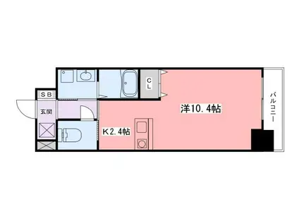 インタービレッジ高岡駅前(ワンルーム/1階)の間取り写真