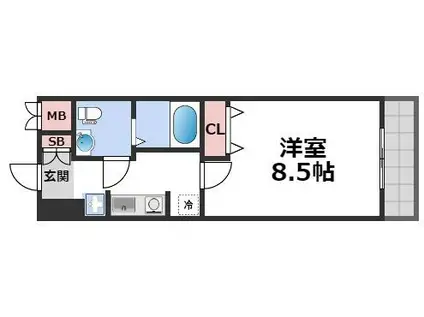 アーデン和泉町(1K/9階)の間取り写真