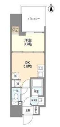 ルフォンプログレ堺筋本町タワーレジデンス(1DK/4階)の間取り写真