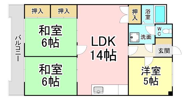 第10岡部ビル(3LDK/3階)の間取り写真