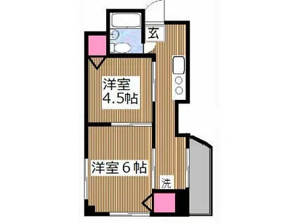 ジョアメゾン赤羽(2K/4階)の間取り写真