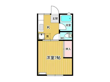 シャルマンコーポ高野A(1K/1階)の間取り写真