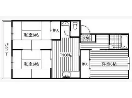 三角コーポ(3DK/4階)の間取り写真