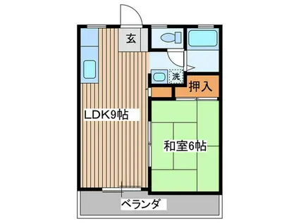 ブルーハイツ(1LDK/2階)の間取り写真