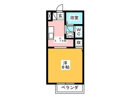 エクセルまるづか(1K/2階)の間取り写真