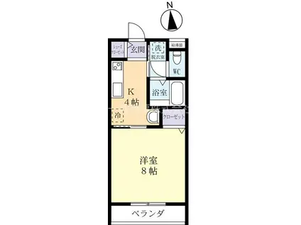 EFACE(1K/2階)の間取り写真