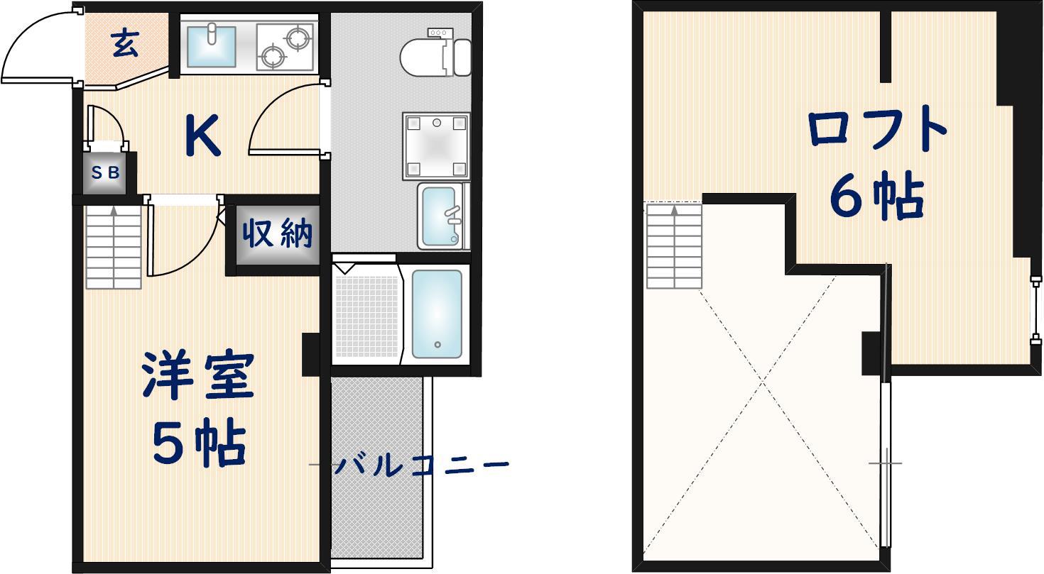 コンフォール大阪(1K/1階)の間取り写真