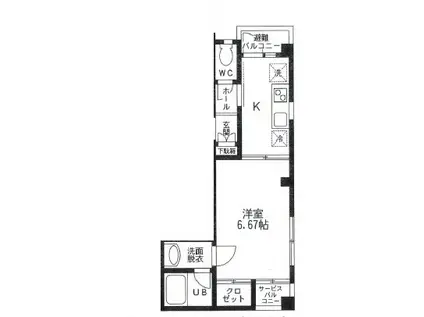 コートハウス小久保(1K/3階)の間取り写真