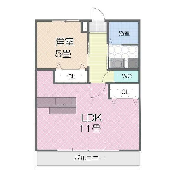TOKAIハイツ2(1LDK/1階)の間取り写真