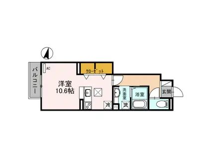 ルミエール三田(ワンルーム/1階)の間取り写真