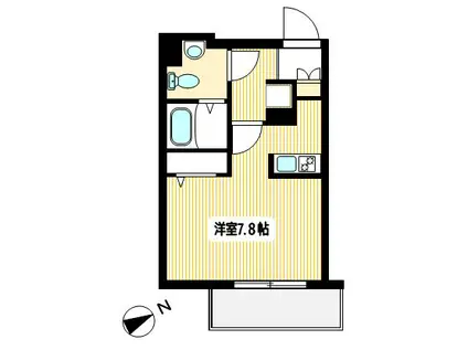 ベルス登戸(ワンルーム/4階)の間取り写真