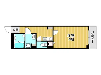 プラディオ成育(1K/3階)の間取り写真