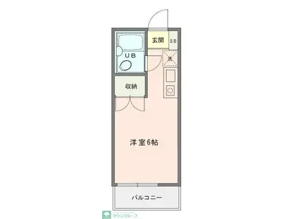 未来館西浦和(ワンルーム/2階)の間取り写真