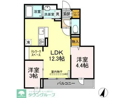 ステラ美光(2LDK/3階)の間取り写真