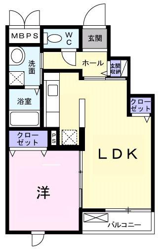 キーウィ(1LDK/3階)の間取り写真