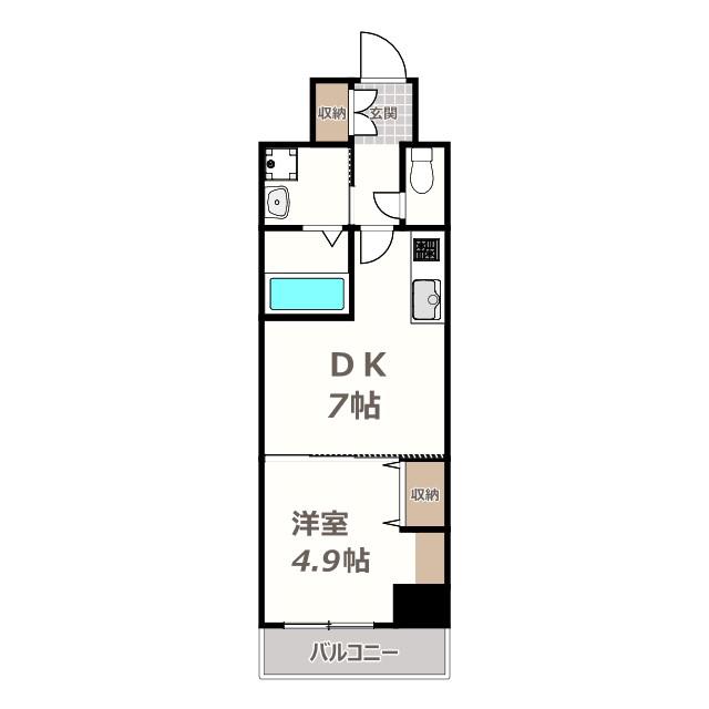 ベラジオ阿倍野(1DK/7階)の間取り写真