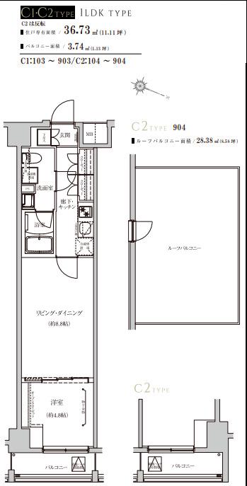 WEAVE BASE -ITABASHI HONCHO 板橋本町(1LDK/3階)の間取り写真
