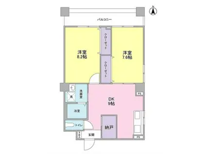 VILLAGE IDE(2DK/4階)の間取り写真