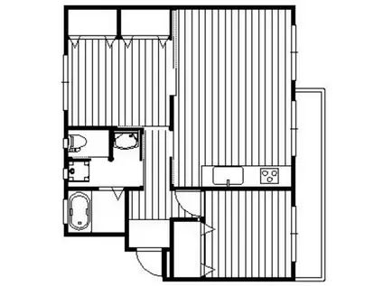柏町団地13号棟(2LDK/2階)の間取り写真