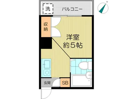 ウィズデン西早稲田(ワンルーム/4階)の間取り写真