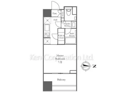 パークコート南麻布(1K/3階)の間取り写真