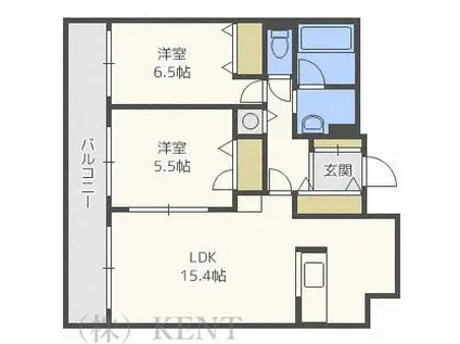 ブリーズ宮の沢III(2LDK/13階)の間取り写真