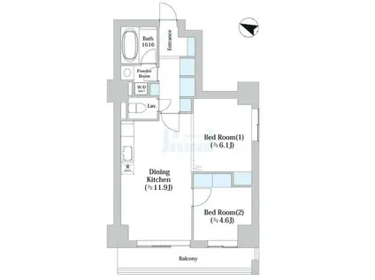 アーバン・シティー音羽(2LDK/4階)の間取り写真