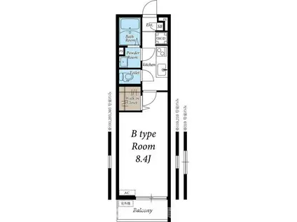 リブリ・シェーヌ(1K/1階)の間取り写真