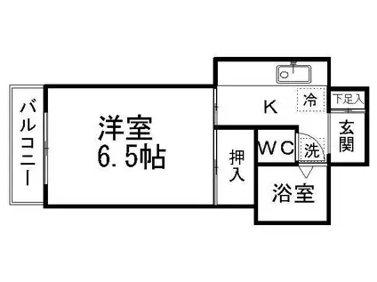 ロータリーハイツ(1K/3階)の間取り写真