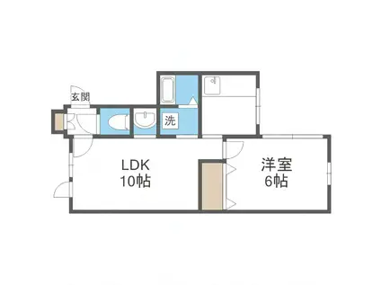 プラティーク東札幌(1LDK/4階)の間取り写真