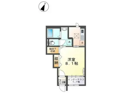 ブルーム テラス(1K/1階)の間取り写真