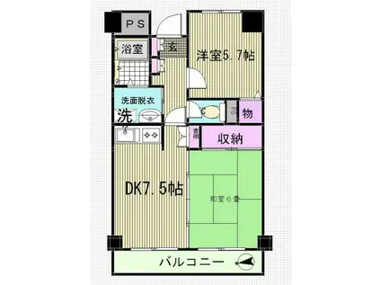 アクアリウス中葛西(2DK/4階)の間取り写真