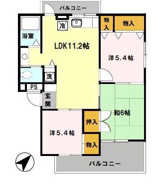 ロイヤルライフ21(3LDK/3階)の間取り写真