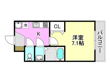 KORE・YIELD千里丘(1K/2階)の間取り写真