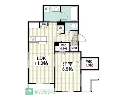 鵠沼石上2丁目メゾン(1LDK/2階)の間取り写真