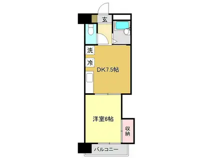 ロイヤル高須II(1DK/4階)の間取り写真