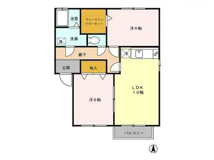 ボン・セジュール(2LDK/2階)の間取り写真