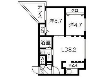 NORTE15(2LDK/1階)の間取り写真