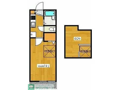 カサベルデ(1K/2階)の間取り写真