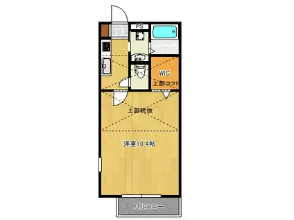 ペローリオス(1K/2階)の間取り写真