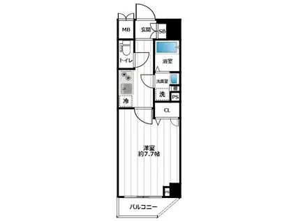 CREST TAPP東十条(1K/6階)の間取り写真