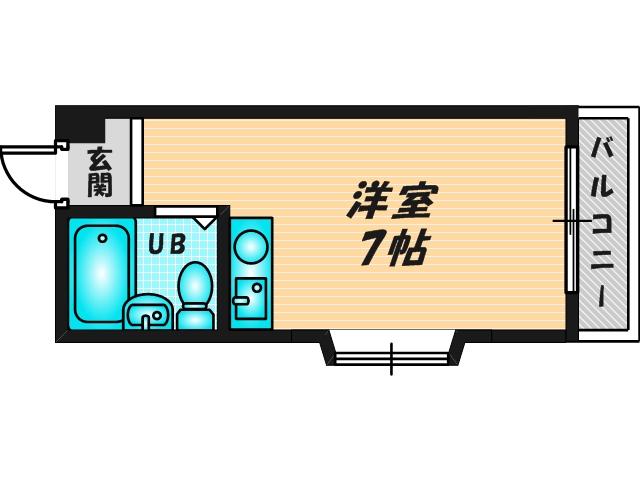 プレアール上小阪(ワンルーム/4階)の間取り写真