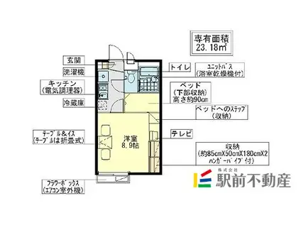 レオパレスエヴァII(1K/1階)の間取り写真