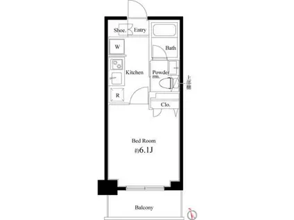 COURT BLANCHE(1K/2階)の間取り写真