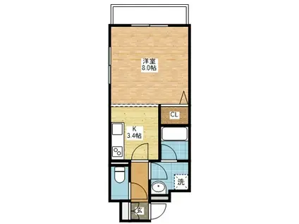 モンパルト万屋(1K/7階)の間取り写真