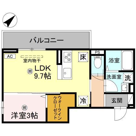 D-ROOM彦根市後三条町(1LDK/1階)の間取り写真