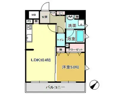 LA CASA ALBA DUE(1LDK/2階)の間取り写真