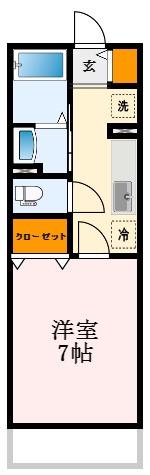 シャロルエヌ(1K/1階)の間取り写真
