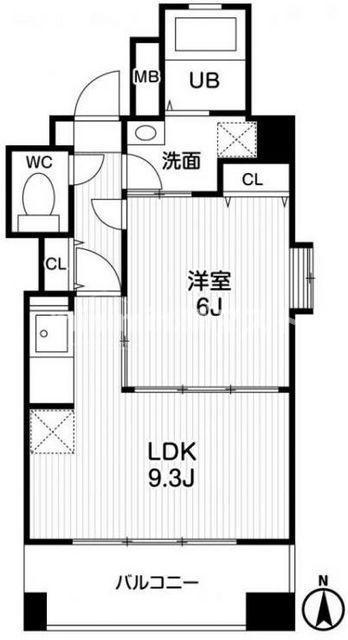 アーデンタワー立売堀(1LDK/3階)の間取り写真