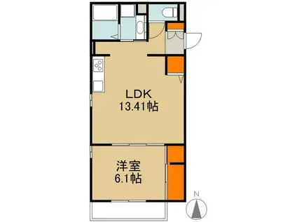 フォレストコート(1LDK/3階)の間取り写真